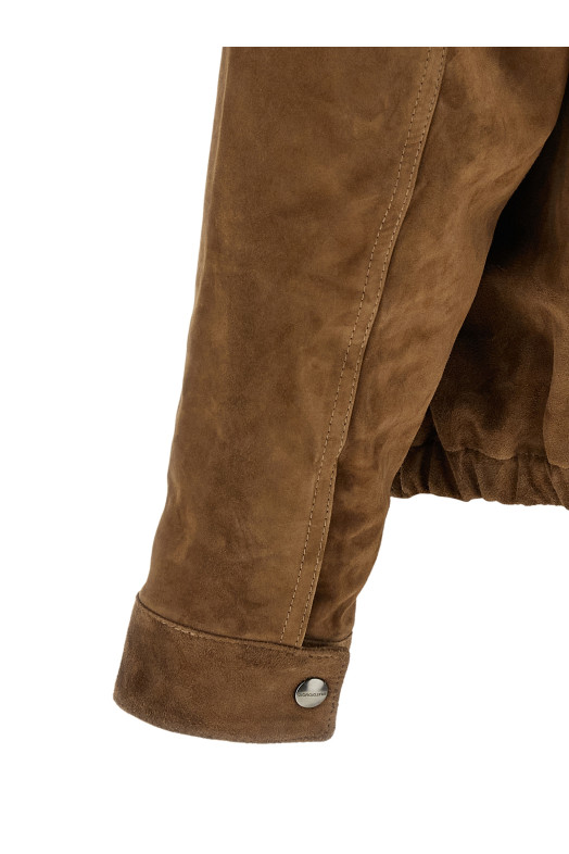 Замшевая куртка коричневого цвета GIORGIO BRATO GU27F28005BCSDAVANA