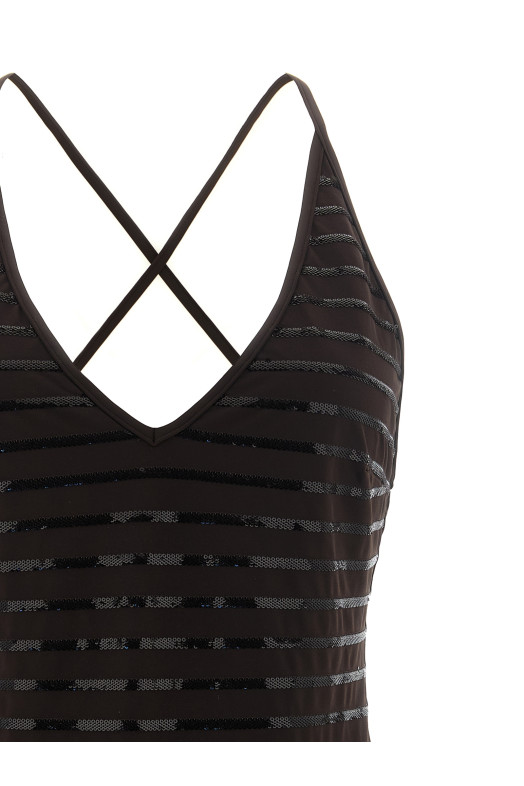 'Dazzling Stripes' one-piece swimsuit Brown