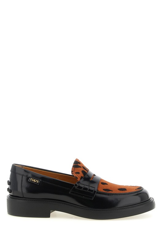 Pony hair loafers Black