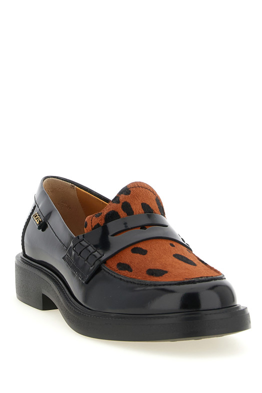 Pony hair loafers Black