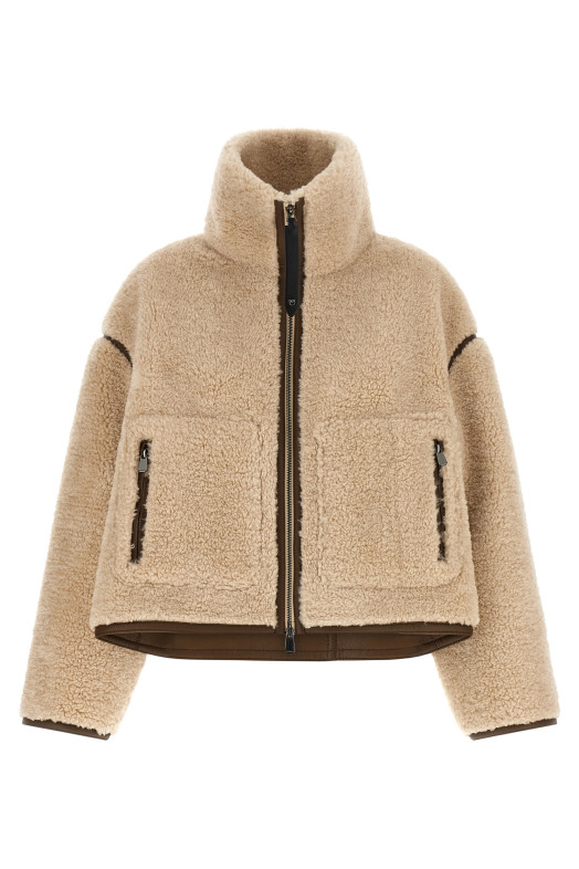 Teddy cropped jacket Beige