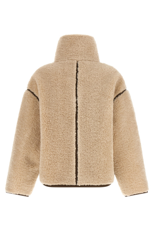 Teddy cropped jacket Beige