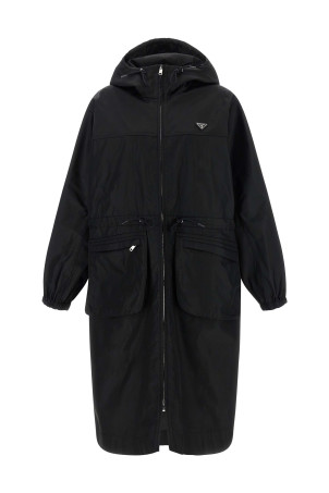 Re-nylon raincoat Black
