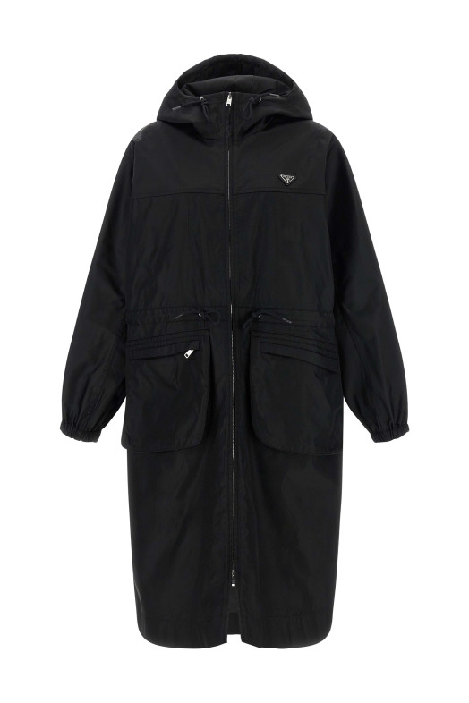 Re-nylon raincoat Black