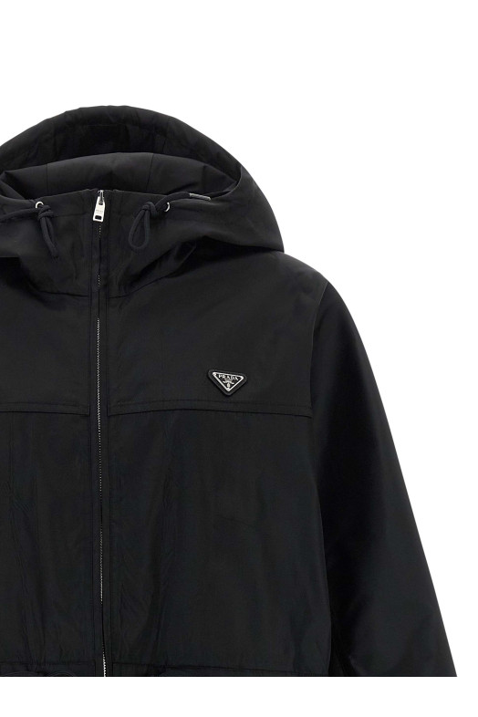 Re-nylon raincoat Black