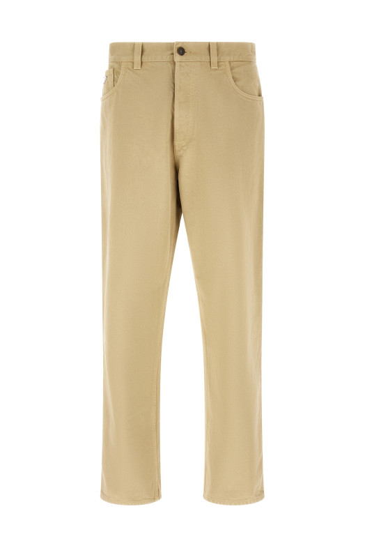 Джинси з трикутним логотипом, бежеві PRADA GEP446SUMO1954F0630