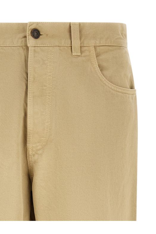 Джинси з трикутним логотипом, бежеві PRADA GEP446SUMO1954F0630
