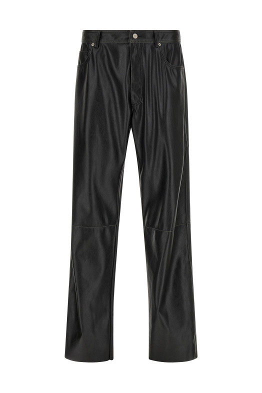 Leather-effect pants Black