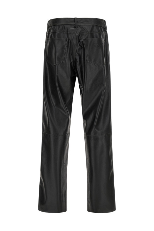 Leather-effect pants Black