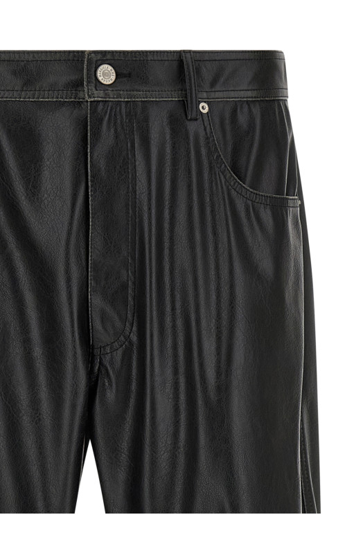 Leather-effect pants Black