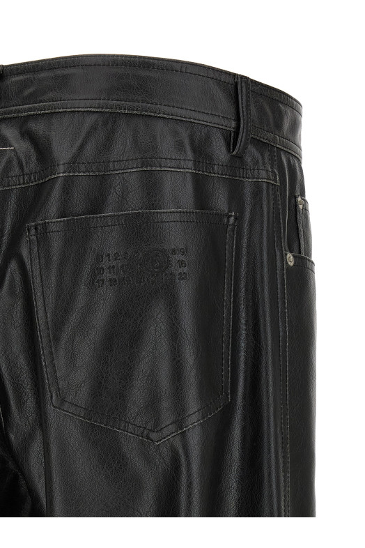 Leather-effect pants Black