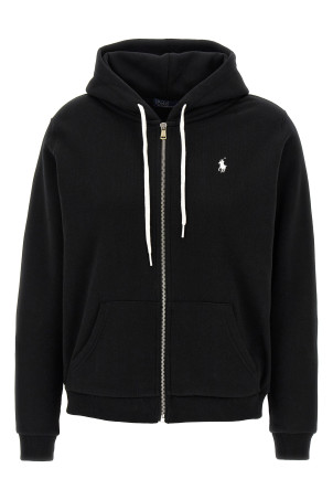 Zipped hoodie Black