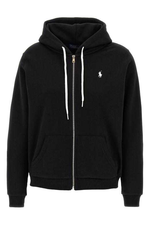 Zipped hoodie Black