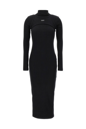 'Off Stamp Rib' dress  Black