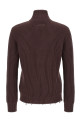 Ribbed cotton turtleneck sweater Brown
