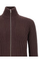 Ribbed cotton turtleneck sweater Brown