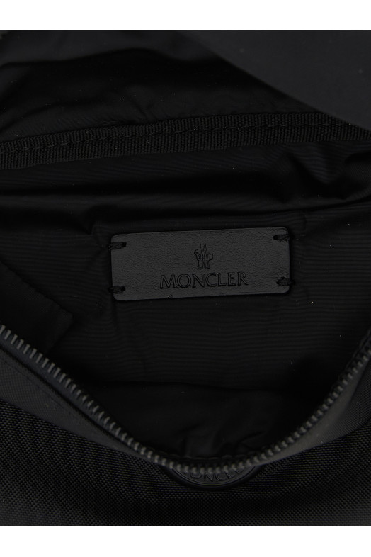 'Durance' waist bag with logo patch  Black