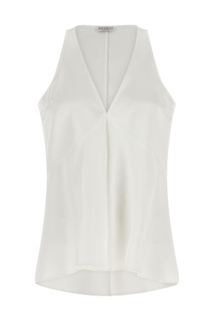 Топ із твілу «Fluid White» BRUNELLO CUCINELLI MH530DX702C600