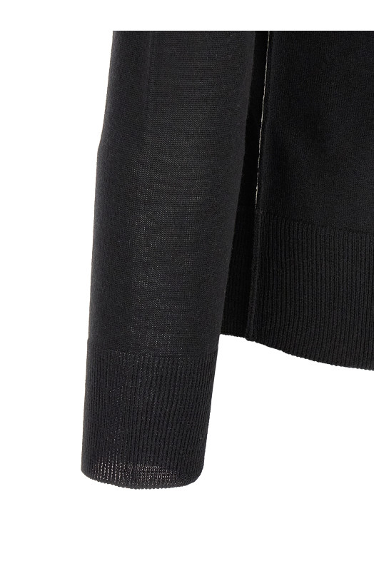 Свитер с высоким воротником и контрастной отстрочкой, черный MM6 MAISON MARGIELA SH0HA0009M13037900