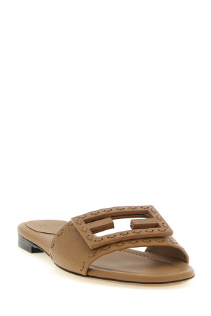 'Baguette' slides Beige