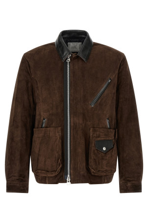 Suede blouson Brown