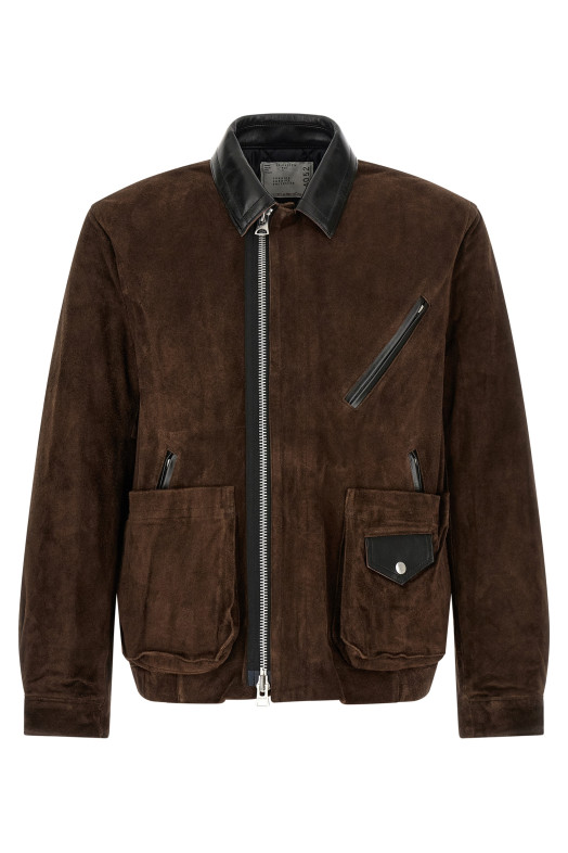 Suede blouson Brown
