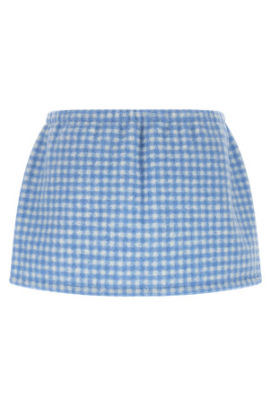 Fleece-effect vichy skirt BLUE