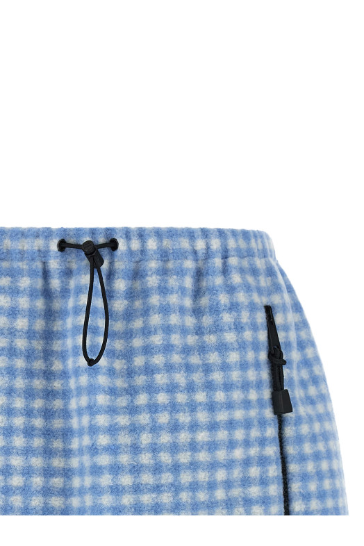 Fleece-effect vichy skirt BLUE
