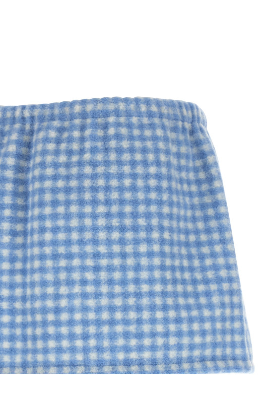 Fleece-effect vichy skirt BLUE