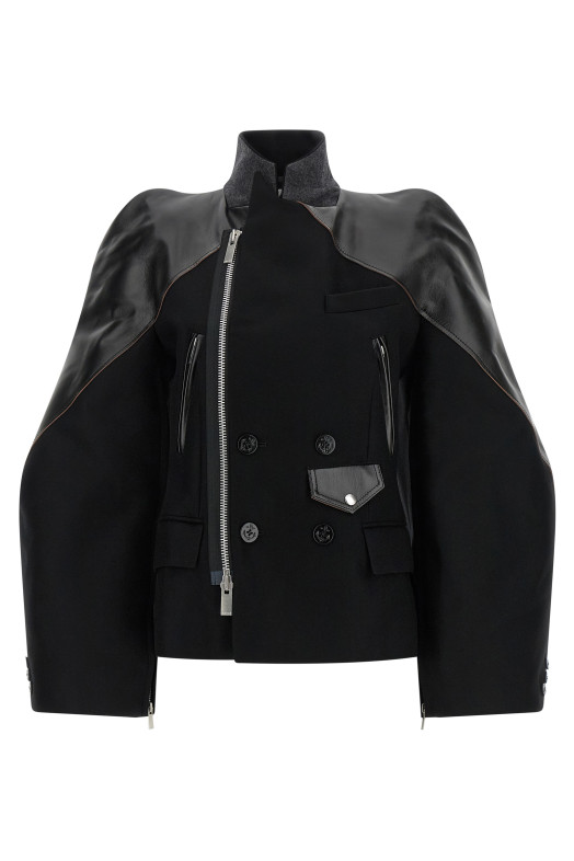 Вовняна куртка Melton, чорна SACAI 2608635001