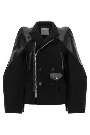 Вовняна куртка Melton, чорна SACAI 2608635001