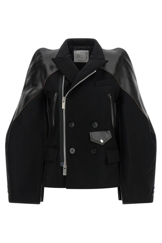 Вовняна куртка Melton, чорна SACAI 2608635001