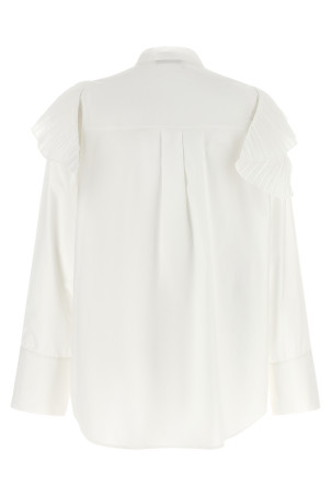 Pleated ruffle shirt White
