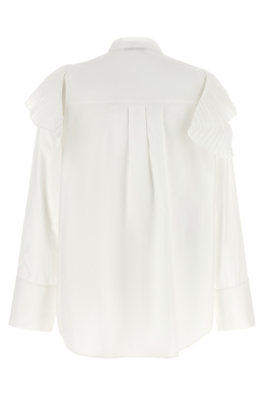 Pleated ruffle shirt White