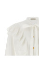 Pleated ruffle shirt White
