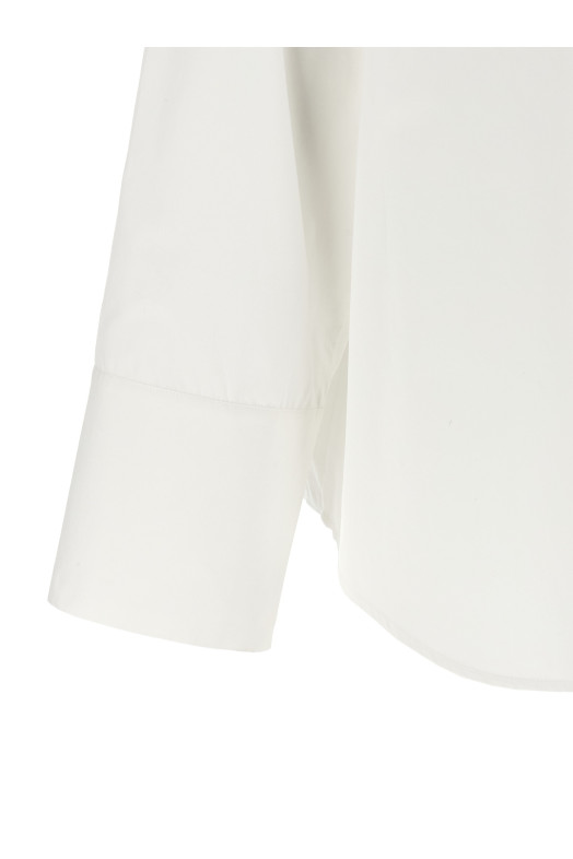 Pleated ruffle shirt White