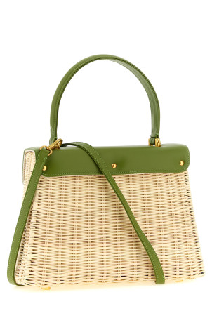 'Queen rattan' handbag Green