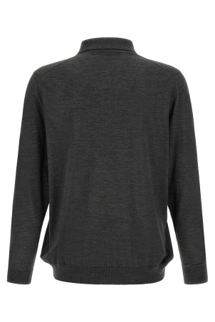 Wool polo shirt 14 microns Gray