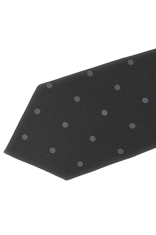 Polka dot silk tie Black