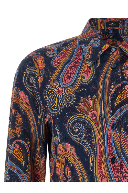 Floral Paisley shirt Blue