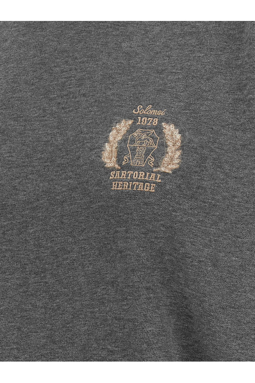 Світшот із вишитим гербом, сірий BRUNELLO CUCINELLI MN05NB2X00C8125