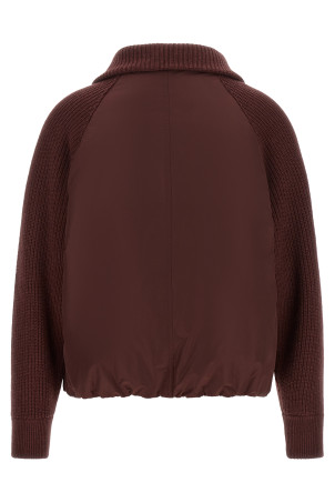 'Shiny Zipper Pull' down jacket Bordeaux