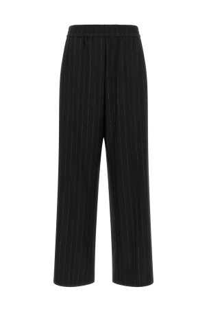 Синие брюки в тонкую полоску с микро-пайетками BRUNELLO CUCINELLI MG576P9354C522