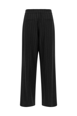 Синие брюки в тонкую полоску с микро-пайетками BRUNELLO CUCINELLI MG576P9354C522