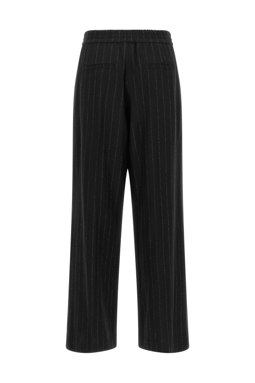Синие брюки в тонкую полоску с микро-пайетками BRUNELLO CUCINELLI MG576P9354C522