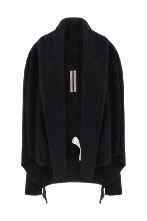'Hooded Medium Wrap' cardigan Black