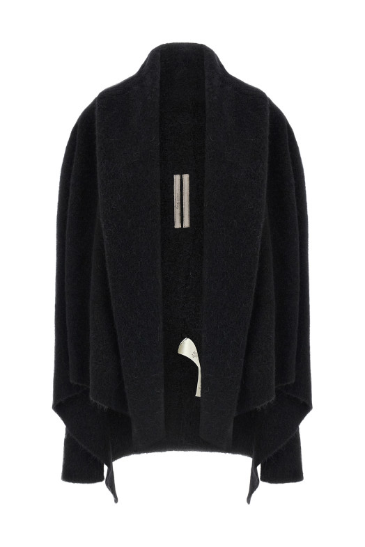 'Hooded Medium Wrap' cardigan Black