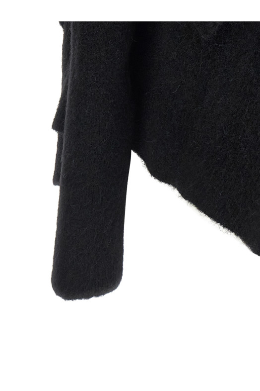 'Hooded Medium Wrap' cardigan Black