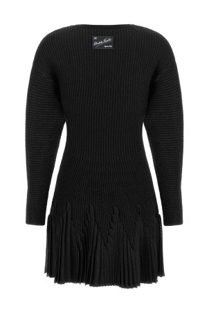 Knitted pleated dress Black