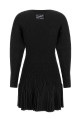 Knitted pleated dress Black